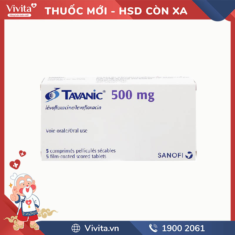 Thuốc kháng sinh trị nhiễm khuẩn Tavanic 500mg | Hộp 5 viên
