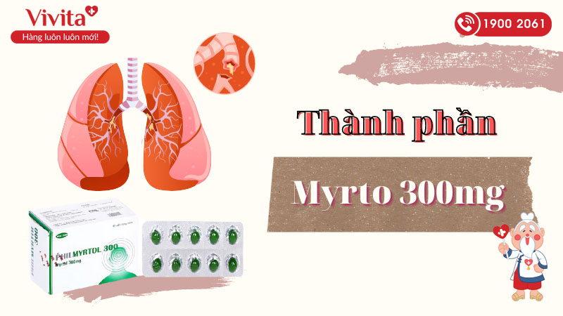 Thành phần của thuốc trị viêm phế quản Philmyrtol 300mg