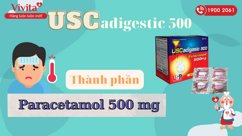 Thành phần của thuốc giảm đau, hạ sốt Uscadigesic 500