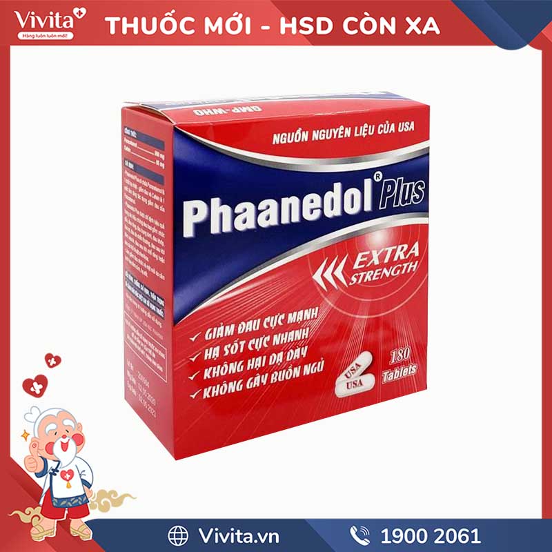 Thuốc giảm đau, hạ sốt Phaanedol Plus Extra | Hộp 100 viên