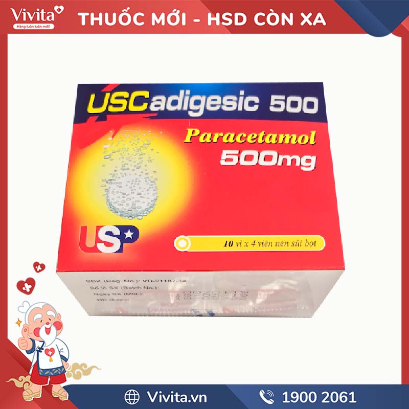 Thuốc giảm đau, hạ sốt Uscadigesic 500 | Hộp 40 viên