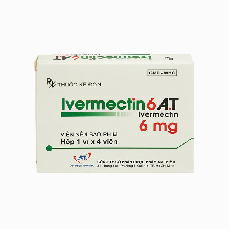 Thuốc trị bệnh giun sán Ivermectin 6 A.T | Hộp 4 viên