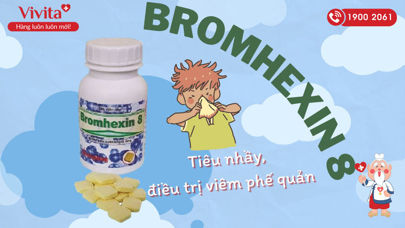 Thuốc long đờm Bromhexin 8mg Vacopharm