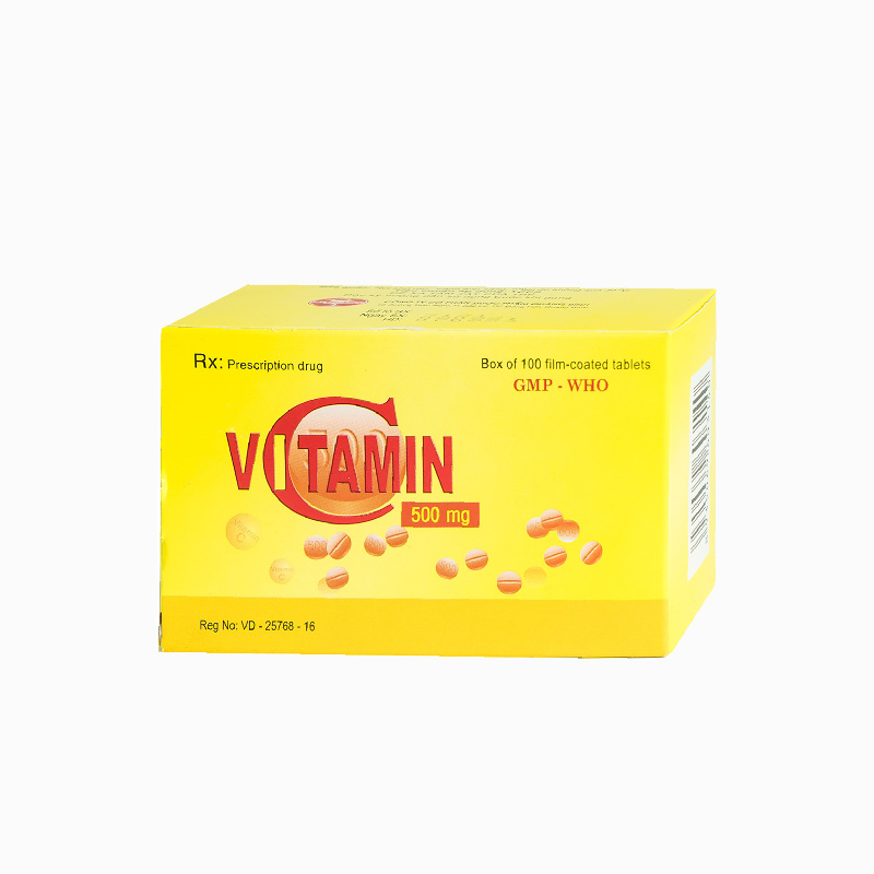 Thuốc bổ sung vitamin C 500mg Quapharco | Hộp 100 viên