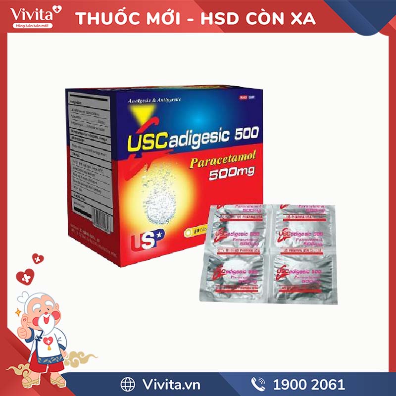 Thuốc giảm đau, hạ sốt Uscadigesic 500 | Hộp 40 viên