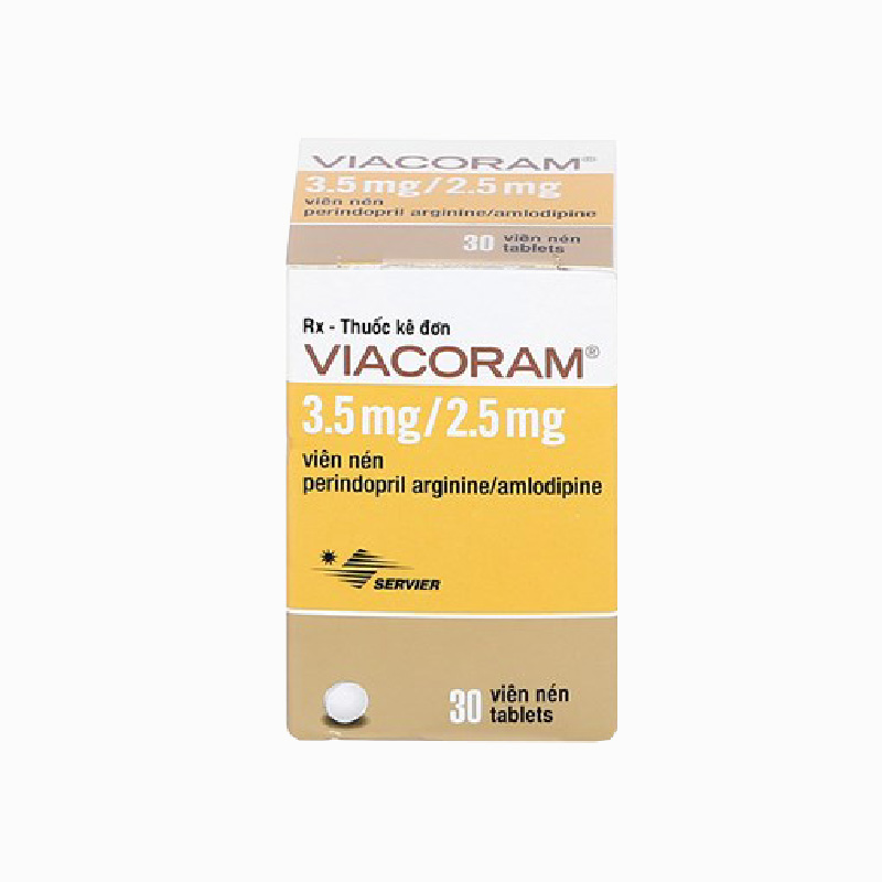 Thuốc trị cao huyết áp Viacoram 3.5mg/2.5mg | Hộp 30 viên