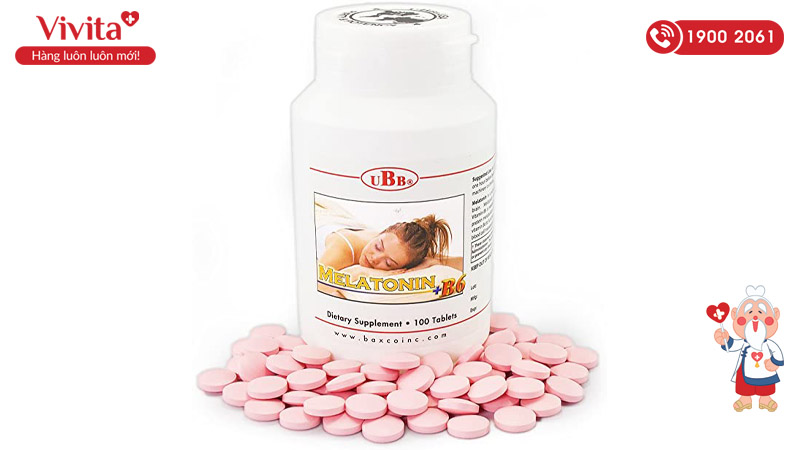 Viên uống UBB Melatonin + B6 chuyên hỗ trợ điều tiết giấc ngủ