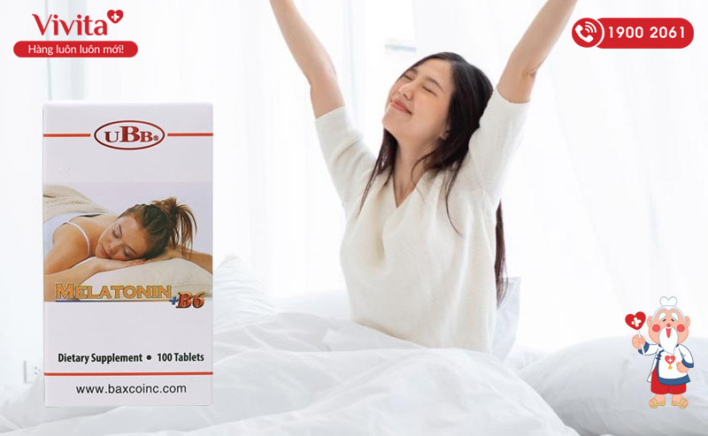 Viên uống UBB Melatonin + B6 hỗ trợ điều hòa giấc ngủ diễn ra đều đặn và đúng khung giờ