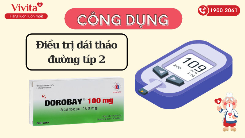 Công dụng (Chỉ định) thuốc trị tiểu đường Dorobay 100mg