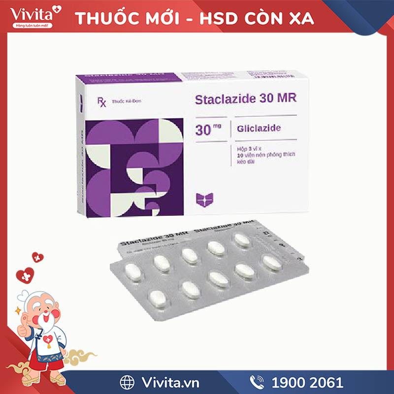 Thuốc trị tiểu đường Staclazide 30 MR | Hộp 30 viên