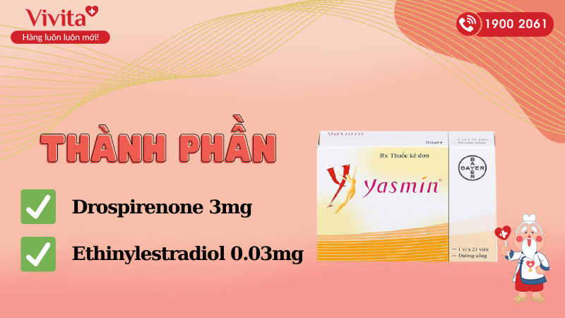 Thành phần của thuốc tránh thai hàng ngày Yasmin