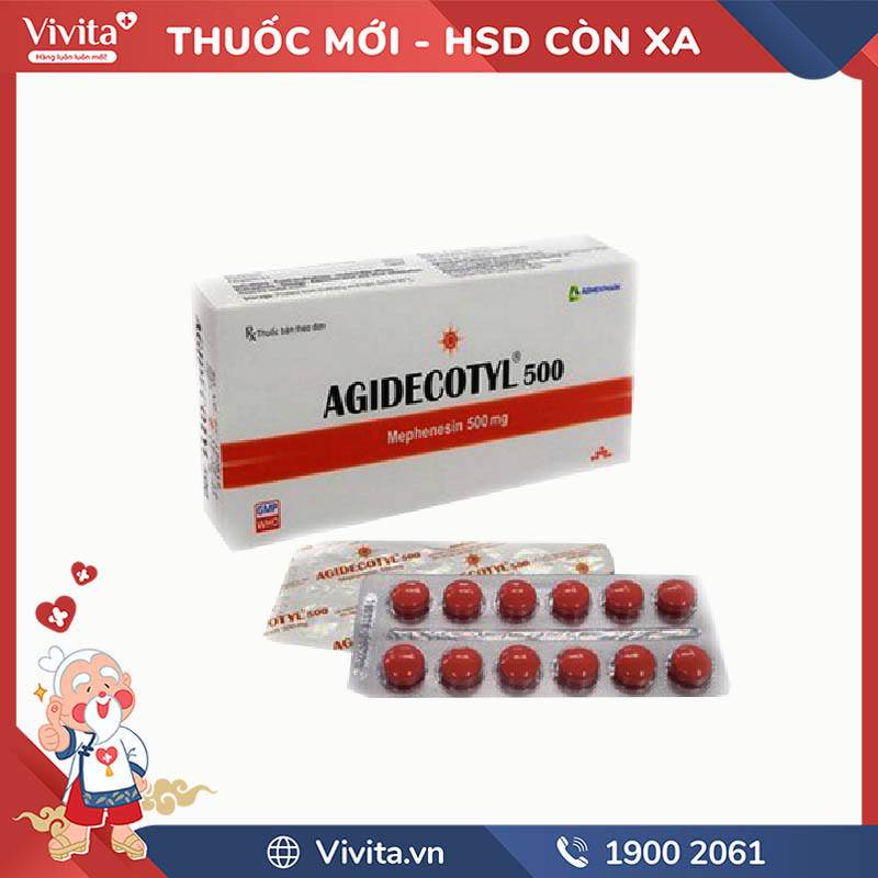 Thuốc giảm đau Agidecotyl 500 | Hộp 24 viên