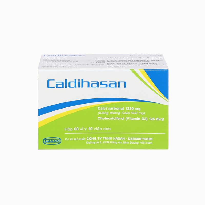Thuốc bổ sung canxi và vitamin D Caldihasan | Hộp 30 viên