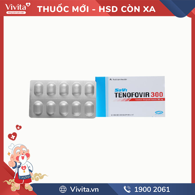 Thuốc kháng virus Savi Tenofovir 300 | Hộp 30 viên