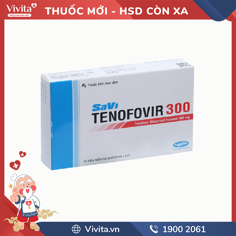 Thuốc kháng virus Savi Tenofovir 300 | Hộp 30 viên