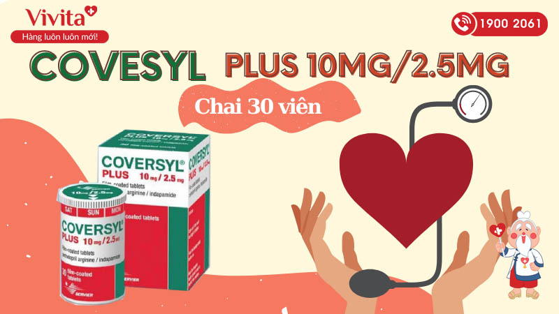 Thuốc trị cao huyết áp Coversyl Plus 10mg/2.5mg