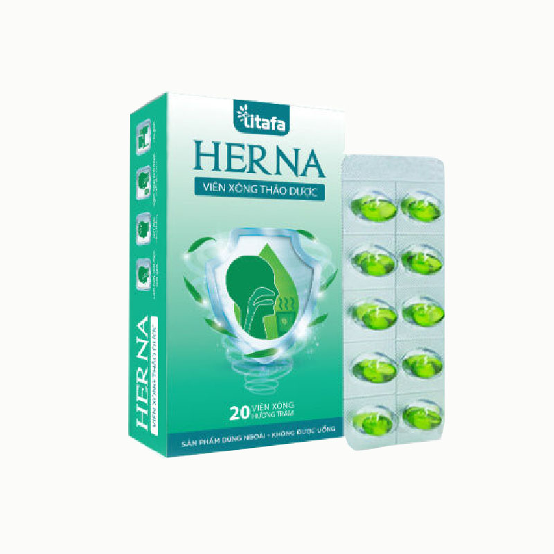 Viên xông thảo dược trị cảm Herna | Hộp 20 viên
