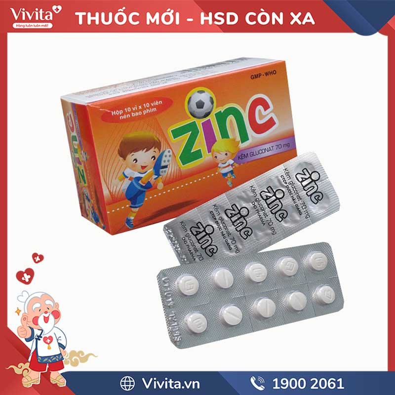 Thuốc bổ sung kẽm ZinC DHG | Hộp 100 viên