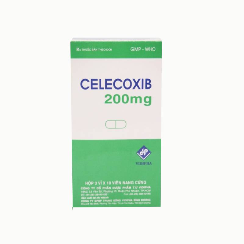 Thuốc điều trị viêm và thoái hóa khớp Celecoxib 200mg Vidipha | Hộp 30 viên