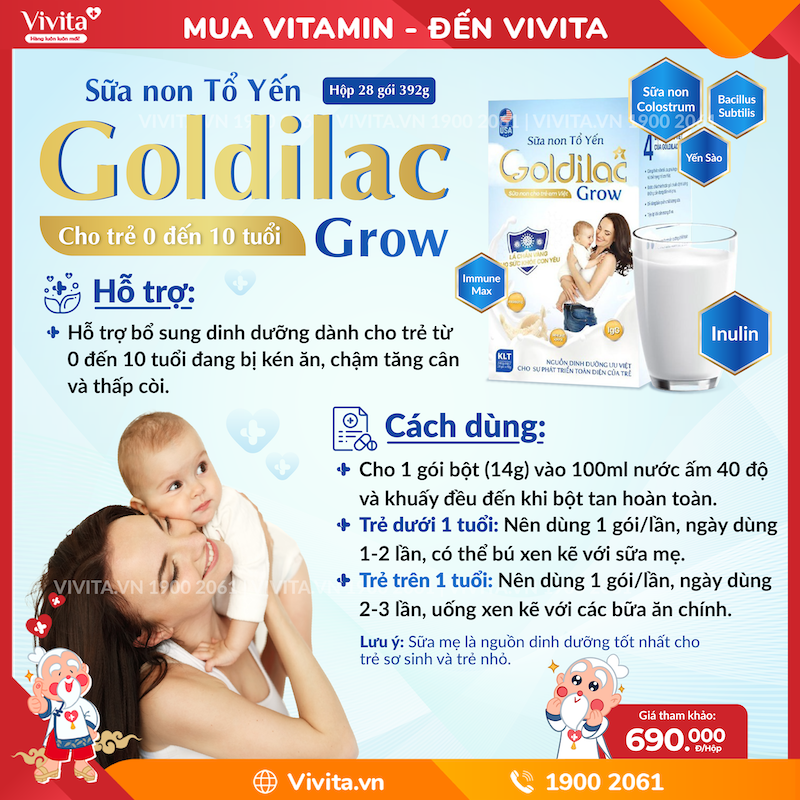Sữa Non Tổ Yến Goldilac Grow