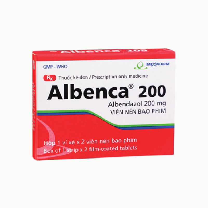 Thuốc tẩy giun sán Albenca 200 | Hộp 2 viên