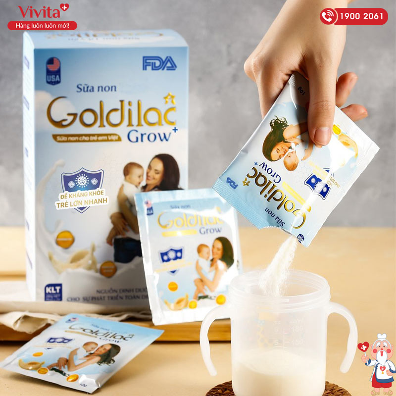 cách dùng sữa non tổ yến goldilac grow