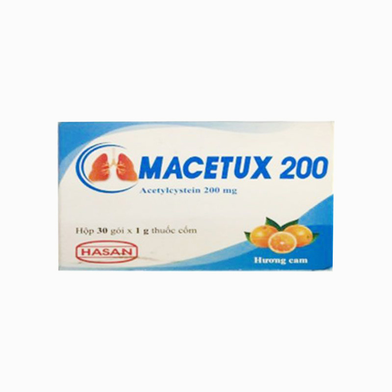 Thuốc trị ho, long đờm, tiêu nhầy Macetux 200 | Hộp 30 gói
