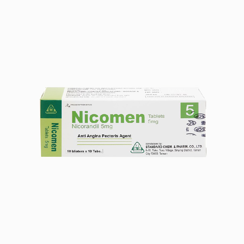 Thuốc phòng và điều trị đau thắt ngực Nicomen | Hộp 100 viên
