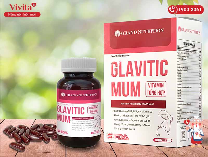sản phẩm vitamin tổng hợp cho bà bầu Glavitic Mum