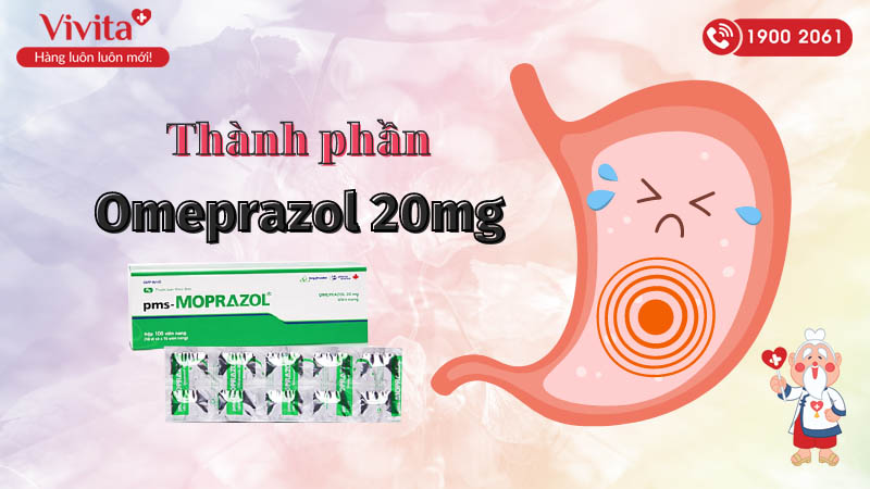 Thành phần của thuốc trị loét dạ dày, tá tràng pms-Moprazol