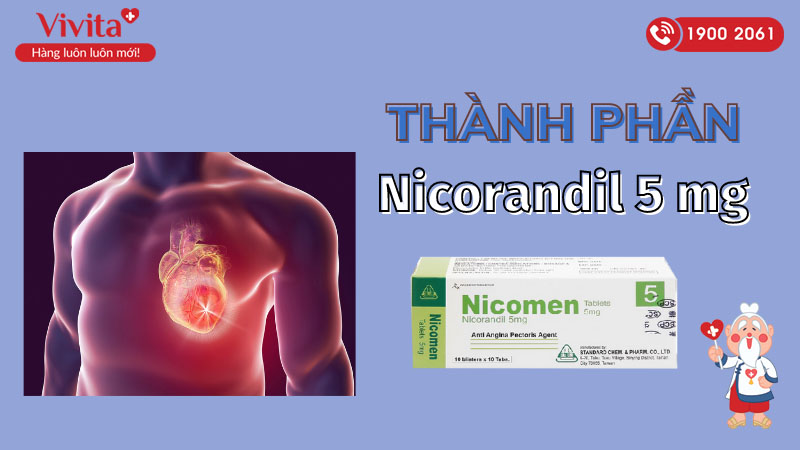 Thành phần của thuốc phòng và điều trị đau thắt ngực Nicomen