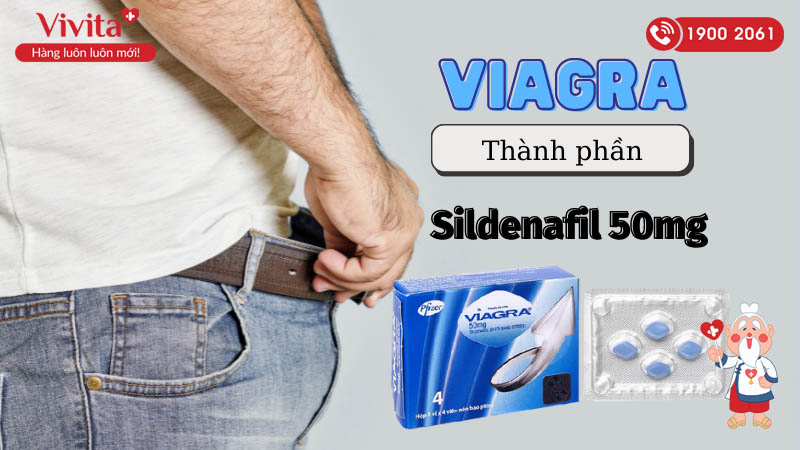 Thành phần thuốc điều trị rối loạn cương dương Viagra 50mg