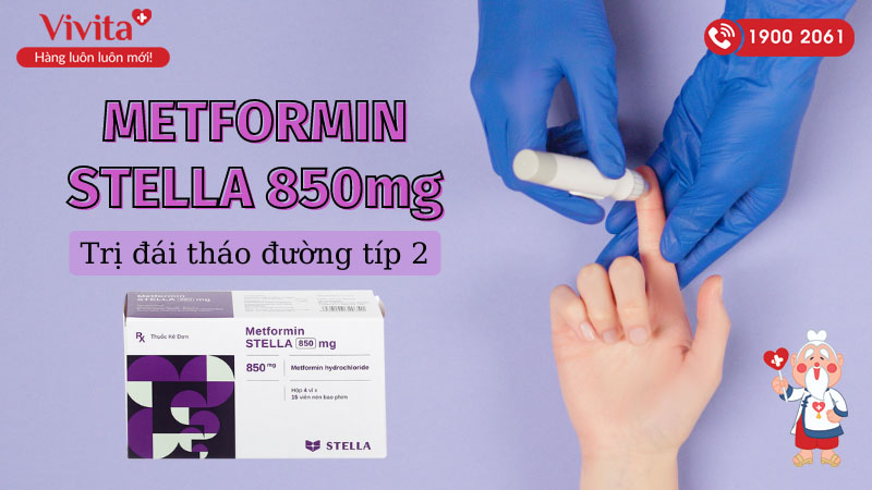 Thuốc điều trị tiểu đường Metformin Stella 850mg
