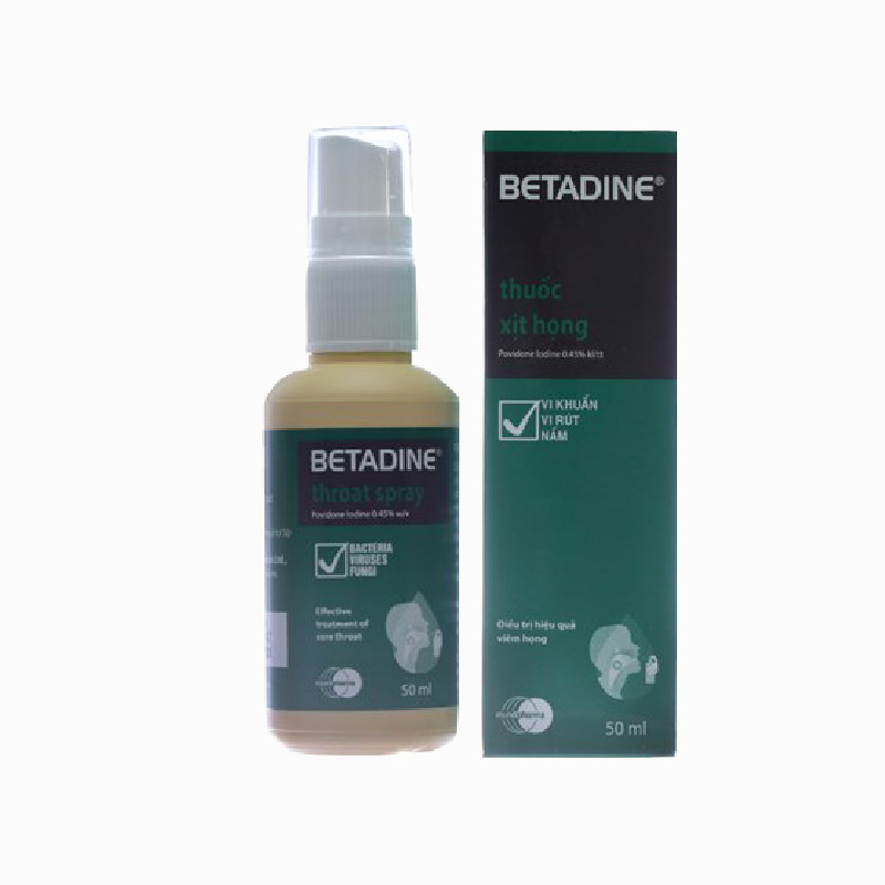 Thuốc xịt họng trị nhiễm trùng Betadine Throat Spray | Chai 50ml