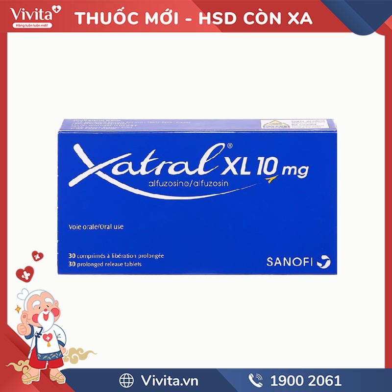 Thuốc trị phì đại tuyến tiền liệt, bí tiểu Xatral XL 10mg | Hộp 30 viên