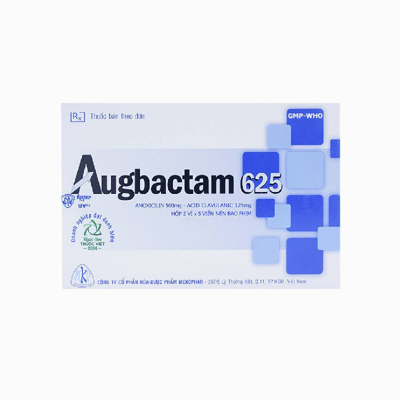 Thuốc kháng sinh trị nhiễm khuẩn Augbactam 625 | Hộp 10 viên