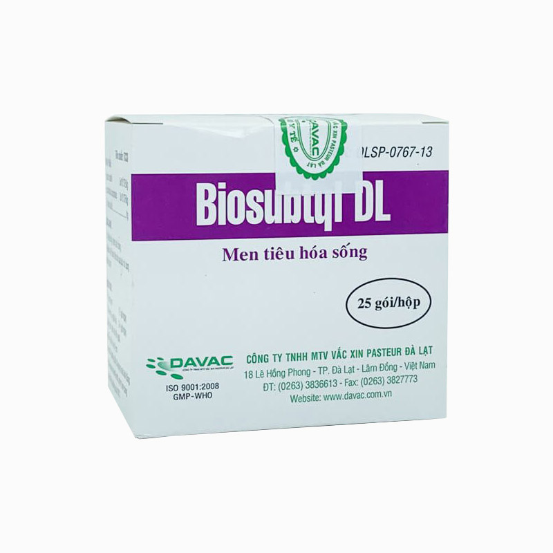 Men vi sinh trị tiêu chảy Biosubtyl DL | Hộp 25 gói