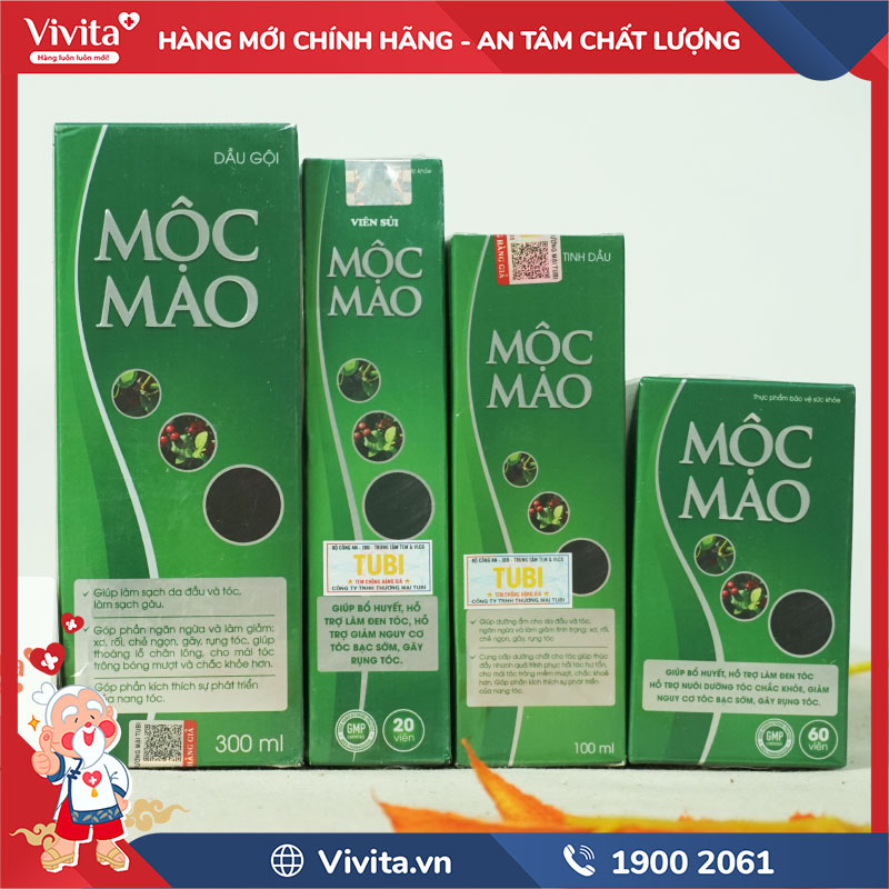Bộ Chăm Sóc Tóc Mộc Mao Hỗ Trợ Đen Tóc, Giảm Gãy Rụng & Bạc Tóc