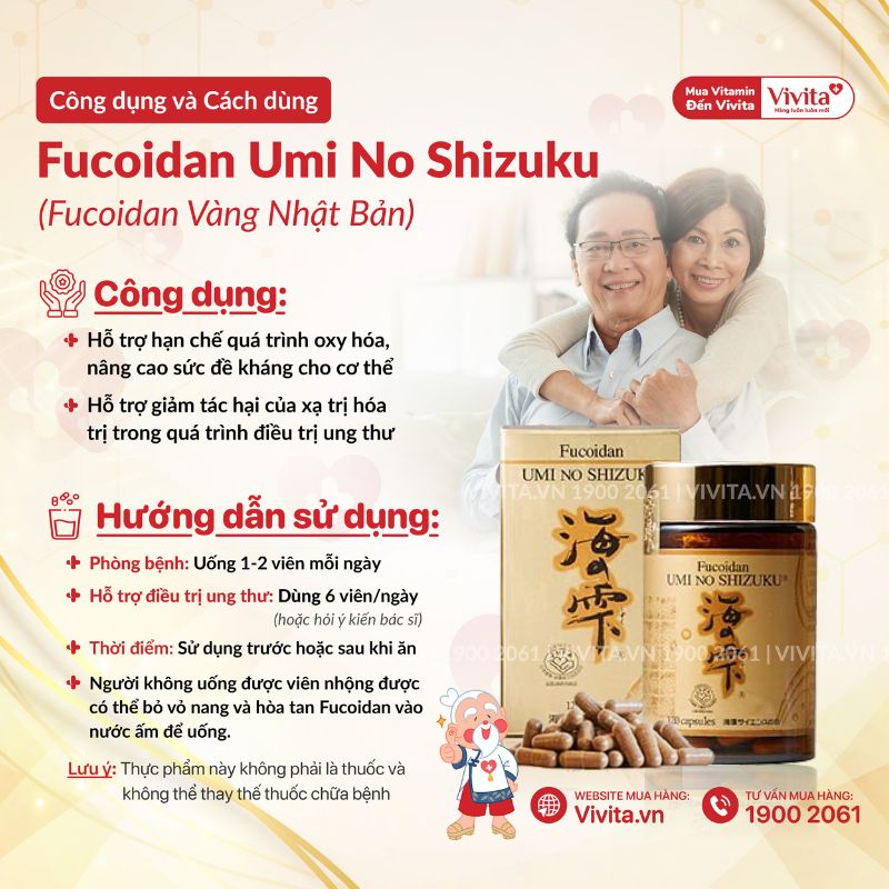 cách dùng Fucoidan Umi No Shizuku - fucoidan vàng Nhật Bản