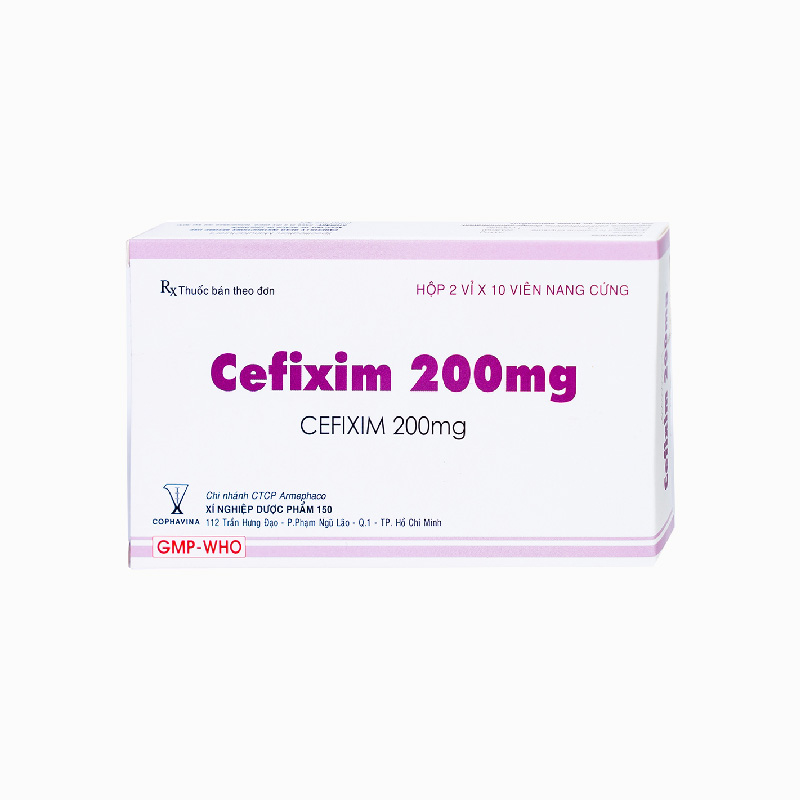 Thuốc kháng sinh trị nhiễm khuẩn Cefixim 200mg Cophavina | Hộp 20 viên
