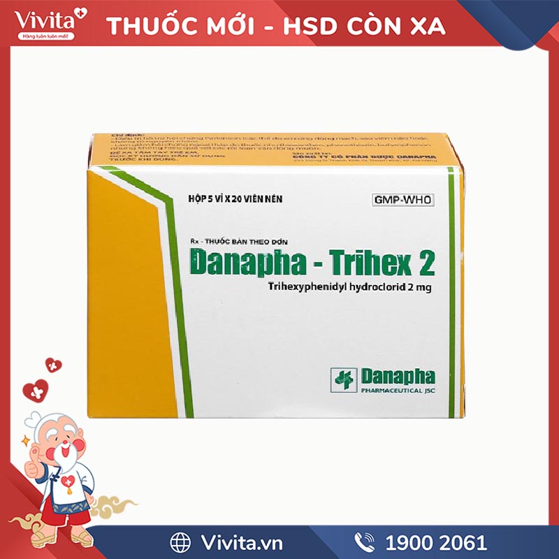 Thuốc trị parkinson Danapha-Trihex 2 | Hộp 100 viên