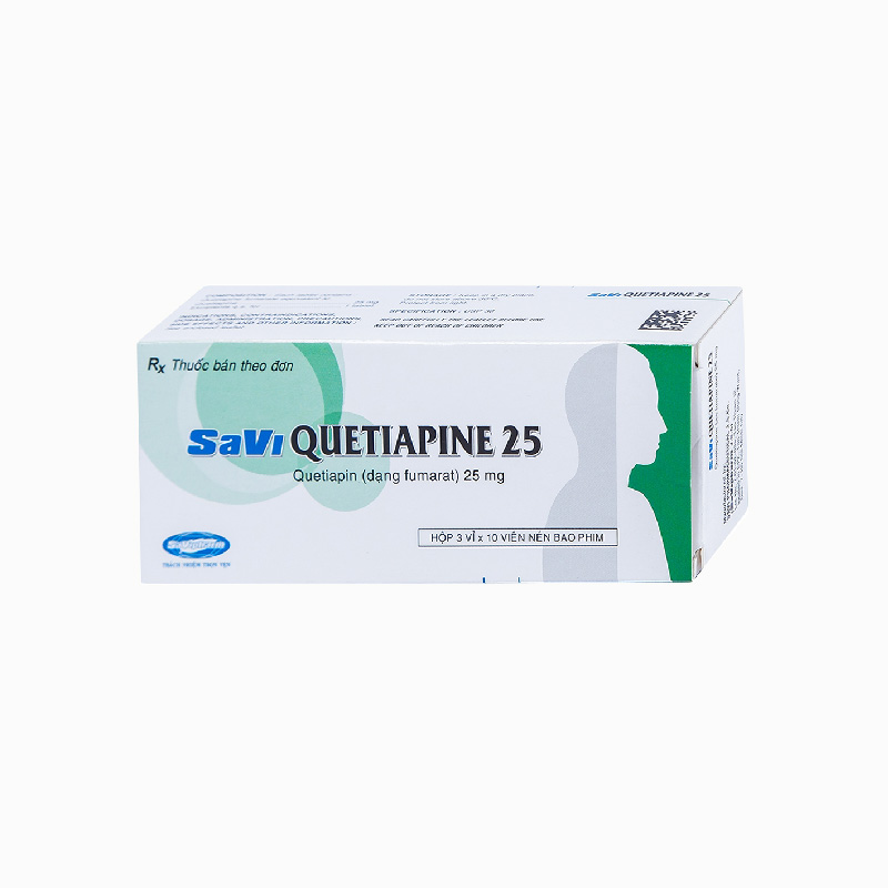 Thuốc trị tâm thần phân liệt Savi Quetiapine 25 | Hộp 30 viên