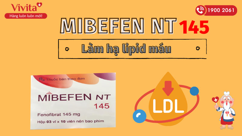 Thuốc trị mỡ máu Mibefen NT 145 