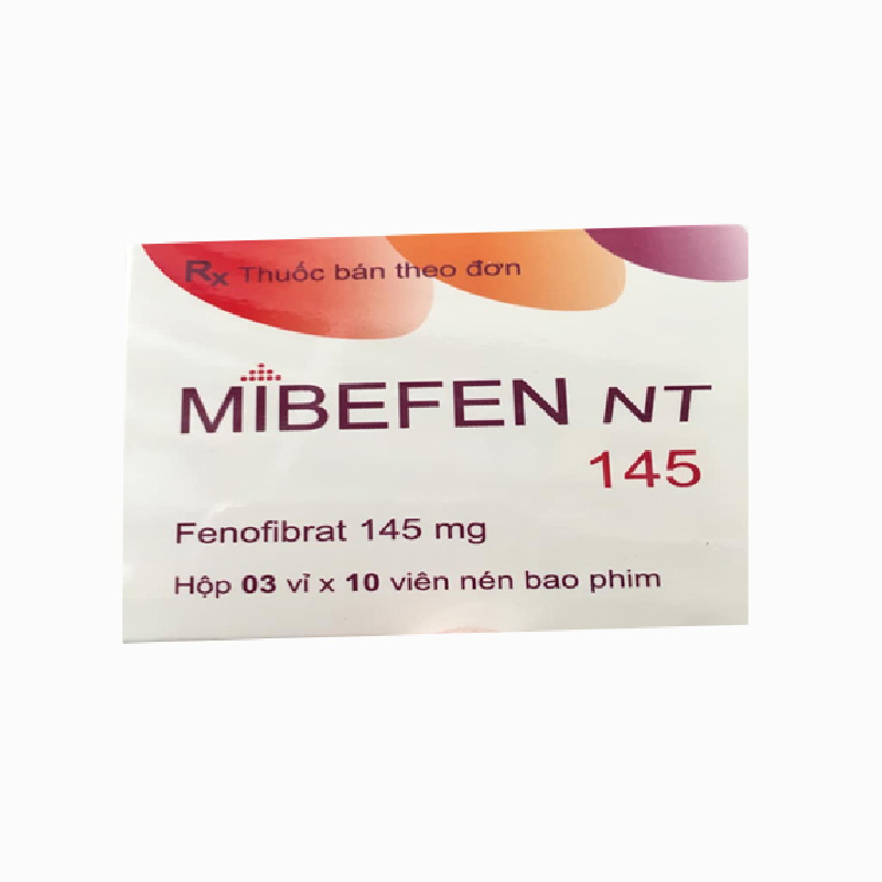 Thuốc trị mỡ máu Mibefen NT 145 | Hộp 30 viên