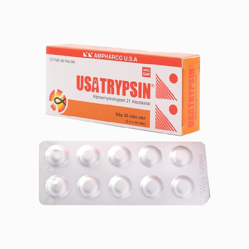 Thuốc kháng viêm chống phù nề Usatrypsin | Hộp 20 viên