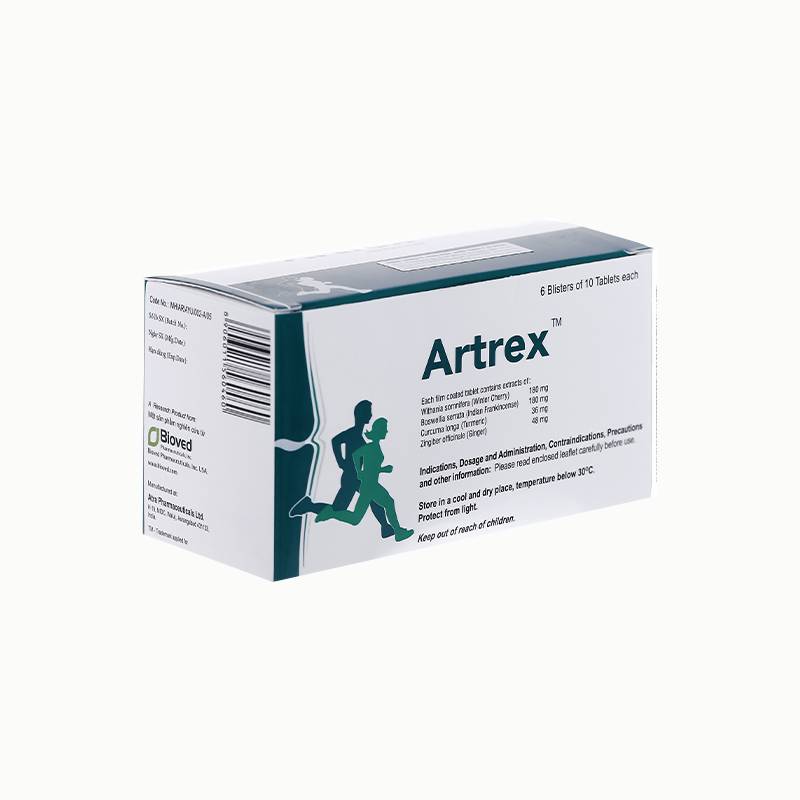 Thuốc điều trị viêm, thoái hóa khớp Artrex | Hộp 6 vỉ x 10 viên