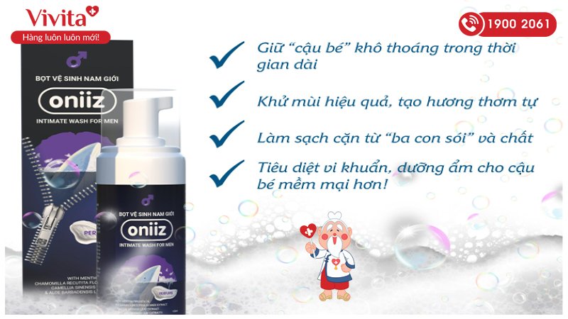 Các công dụng tuyệt vớ của dung dịch vệ sinh nam Oniiz