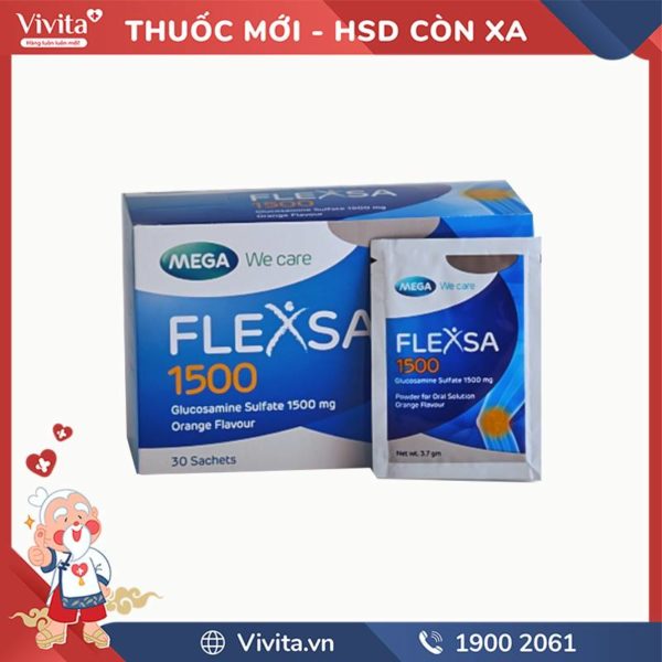 Thuốc giảm triệu chứng viêm khớp Flexsa 1500mg Hộp 30 gói - VIVITA