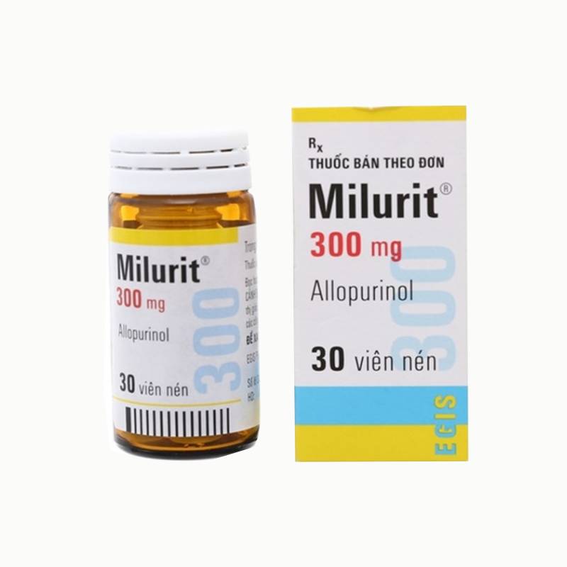 Thuốc trị gút, tăng acid uric Milurit 300mg | Hộp 30 viên