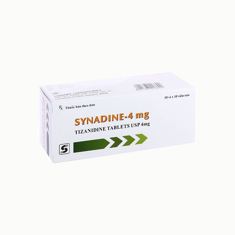 Thuốc giãn cơ, đau do co thắt cơ Synadine 4mg | Hộp 100 viên